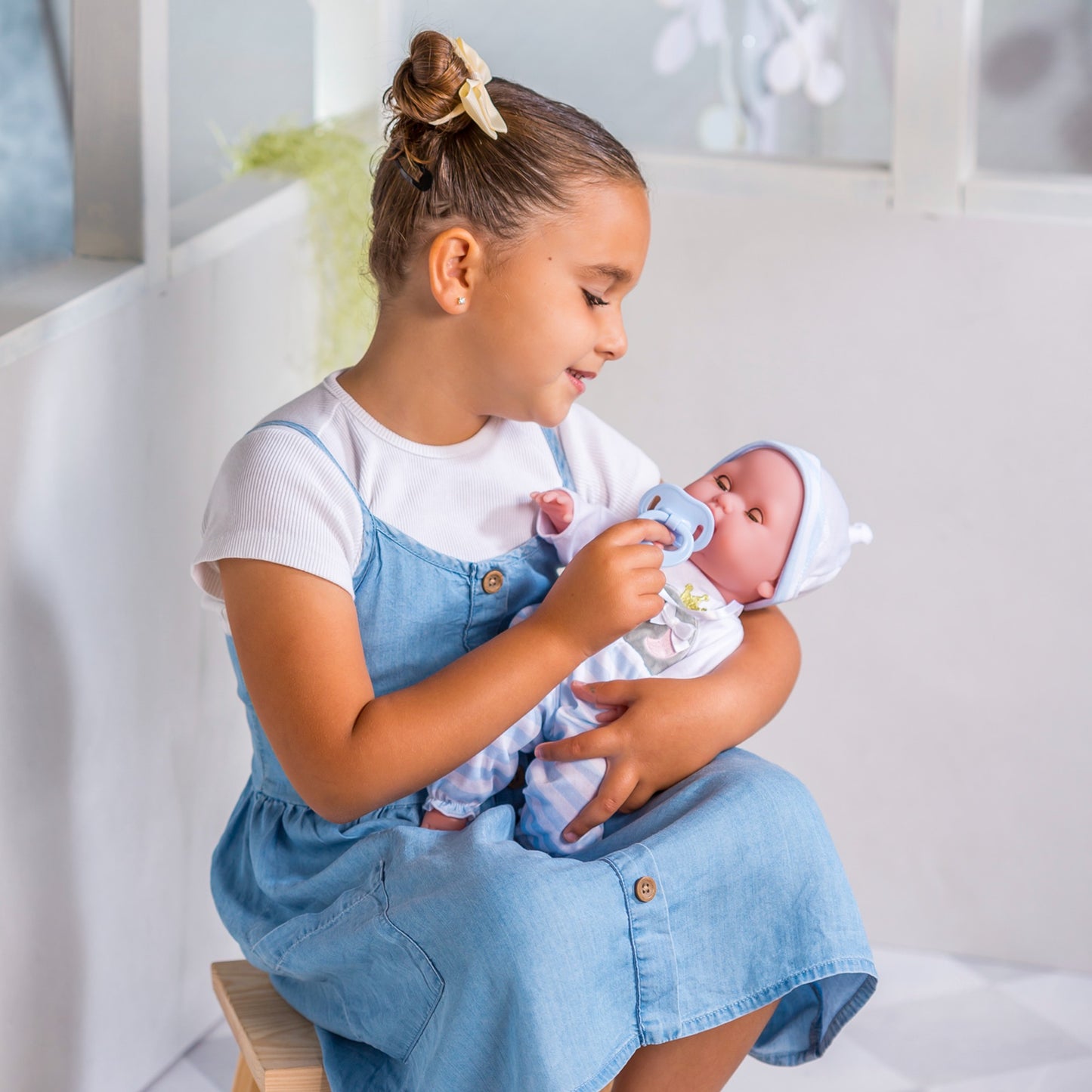 Berenguer Boutique 15" Realistic Soft Body Baby Doll Open/Close Eyes 10 Pcs. Set | Blue | Ages 2+