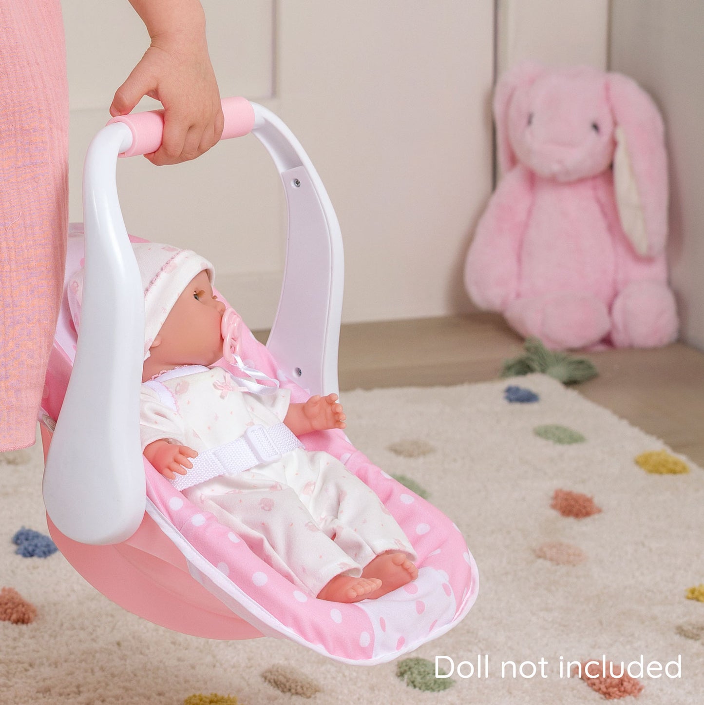 Berenguer Boutique! Pink and White  Carrier with Multi-Position Handle for dolls up to 16"