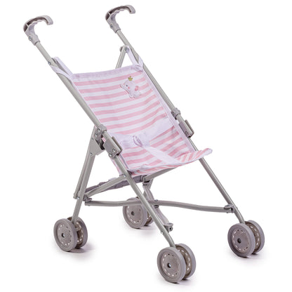 JC Toys Berenguer Boutique Single Umbrella Baby Doll Stroller Elephant Theme Pink Ages 2 + - JC Toys Group Inc.