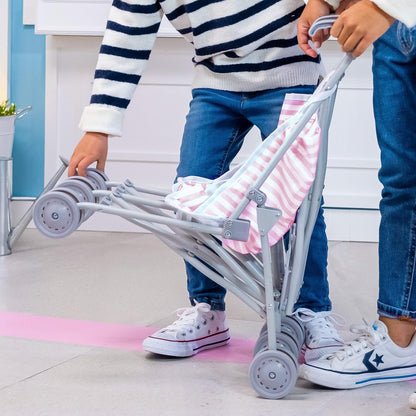 children folding a stroller