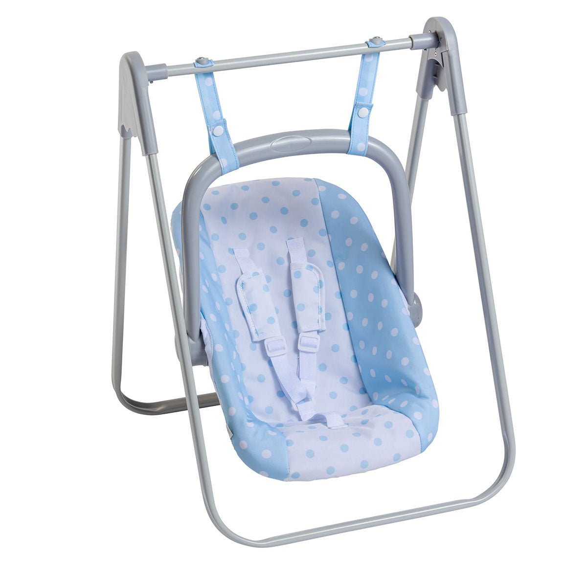 JC Toys - Berenguer Boutique Playtime | 2 in 1 Baby Doll Swing and Portable Carrier | for Dolls up to 18" | Ages 3+ | Blue