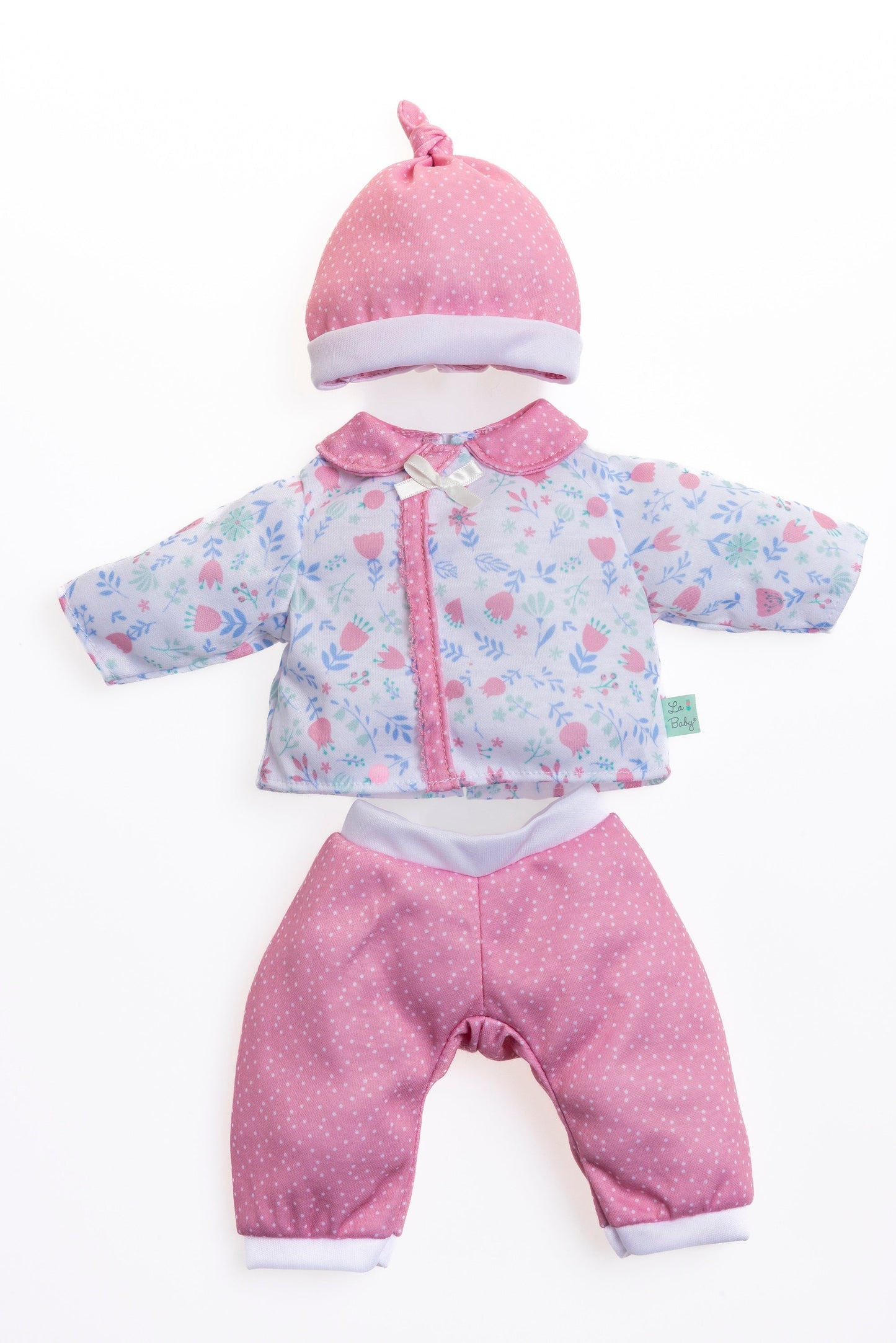 Berenguer Boutique ® FASHION  Clothing for 14"-18" Dolls - White/Pink Floral 3 Piece.