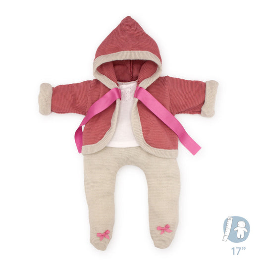 Dark Pink Knit outfit for 17" Dolls. (15200)