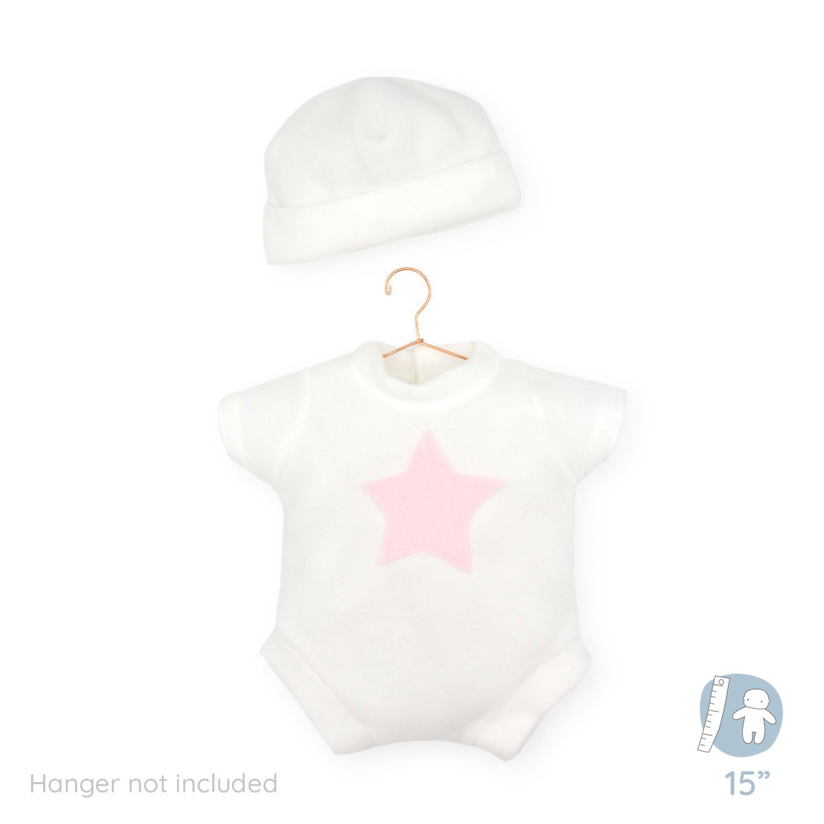 Pink and White Short Sleeve outfit for 15" Dolls (18051)