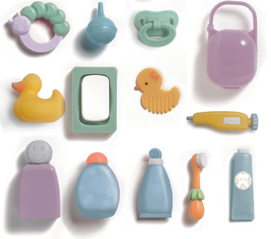 JC Toys Travel Case Care Set. Featuring 24 Pcs Baby Doll Accessories