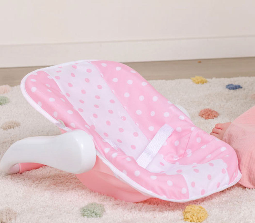 Berenguer Boutique! Pink and White  Carrier with Multi-Position Handle for dolls up to 16"