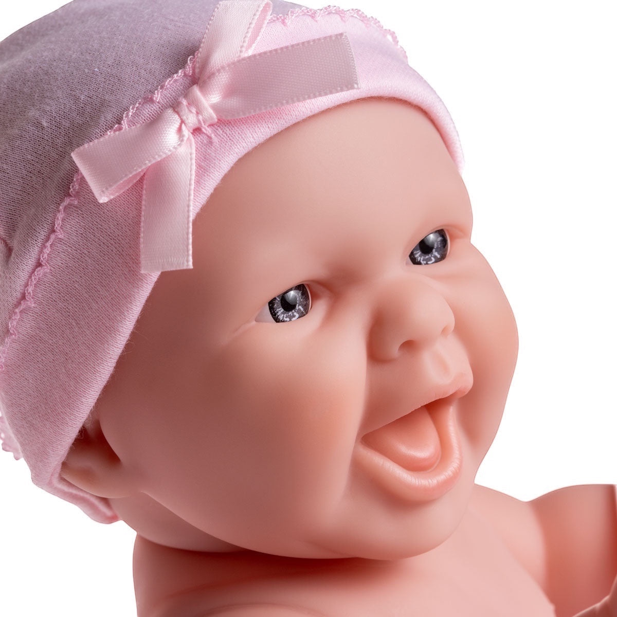 B2B JC Toys USA baby doll with pink hat and diaper, part of a playset with a pink diaper bag.